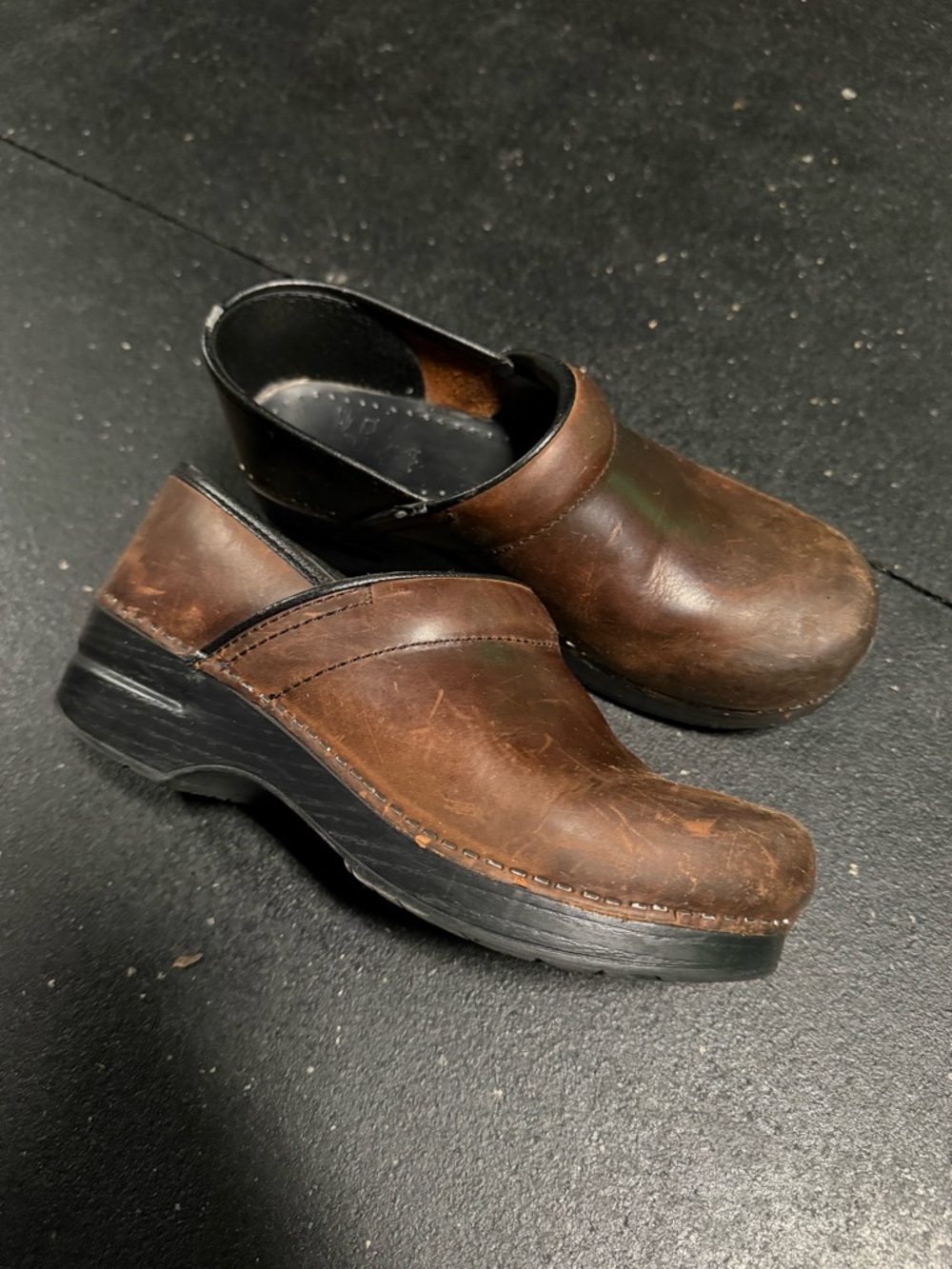 Dansko Brown Leather Nurse Clogs - Slip-On Comfort